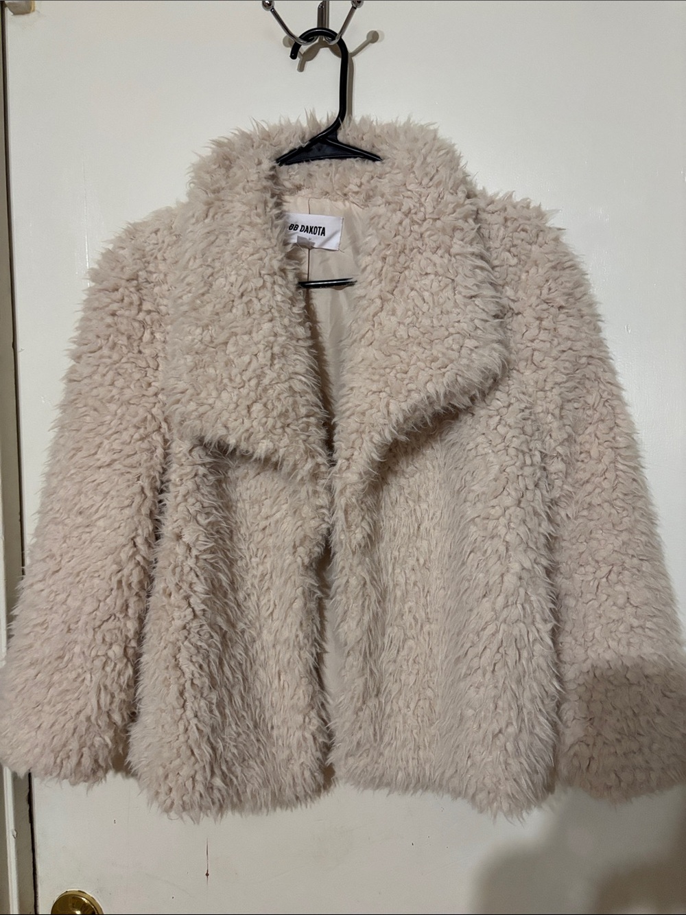 BB Dakota Plush Cream Faux Shearling Teddy Jacket